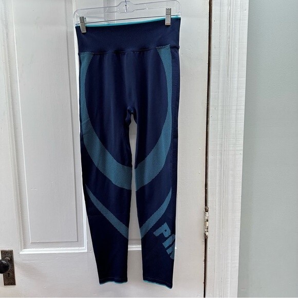 Pink active navy turqquoise blue athletic leggings women's large - Picture 1 of 6